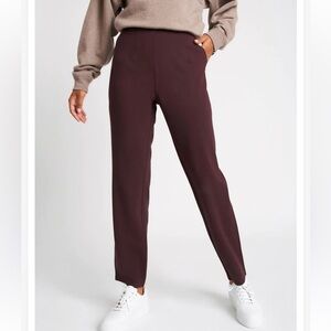 Kit & Ace Cotton Straight Flat Front Pocket Pant Zip Brown Stretch Minimalist 10